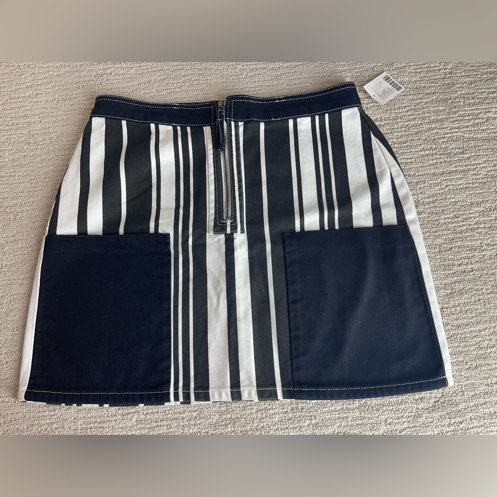 BDG Black and White Striped Mini Skirt